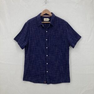 The Normal Brand Shirt Mens Medium Short Sleeve Button Up Textured Casual Preppy